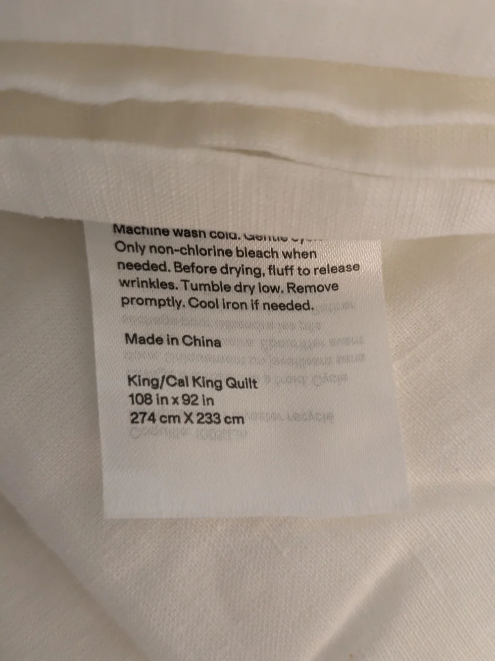 Quince European Linen Dream Quilt King Cal King White